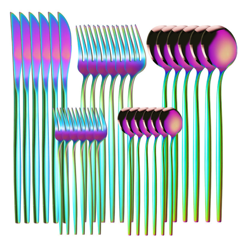 Stainless Steel Tableware Knife Fork And Spoon Western Tableware Gift Set LadyShow.Store