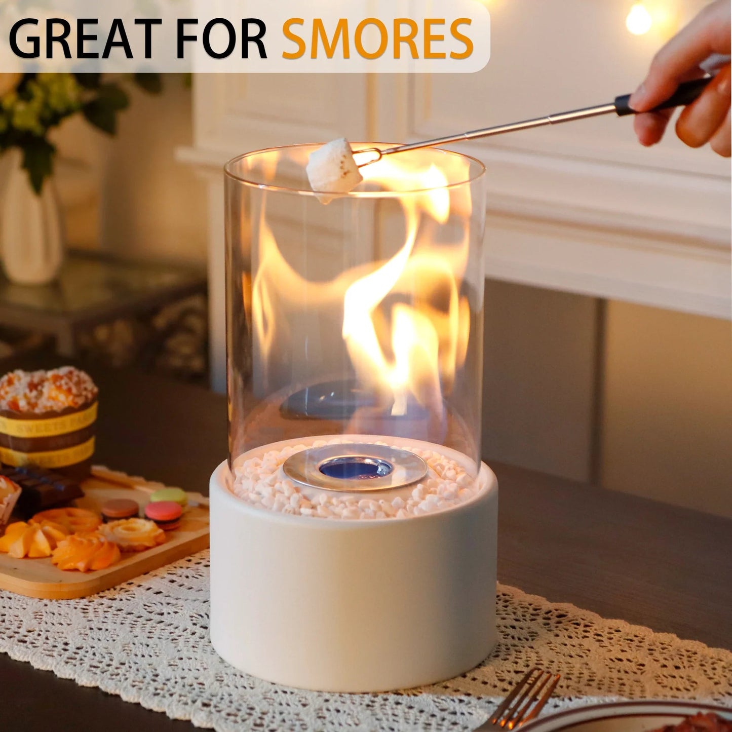10.5" H Tabletop Fire Bowl Pot Fireplace JHY DESIGN