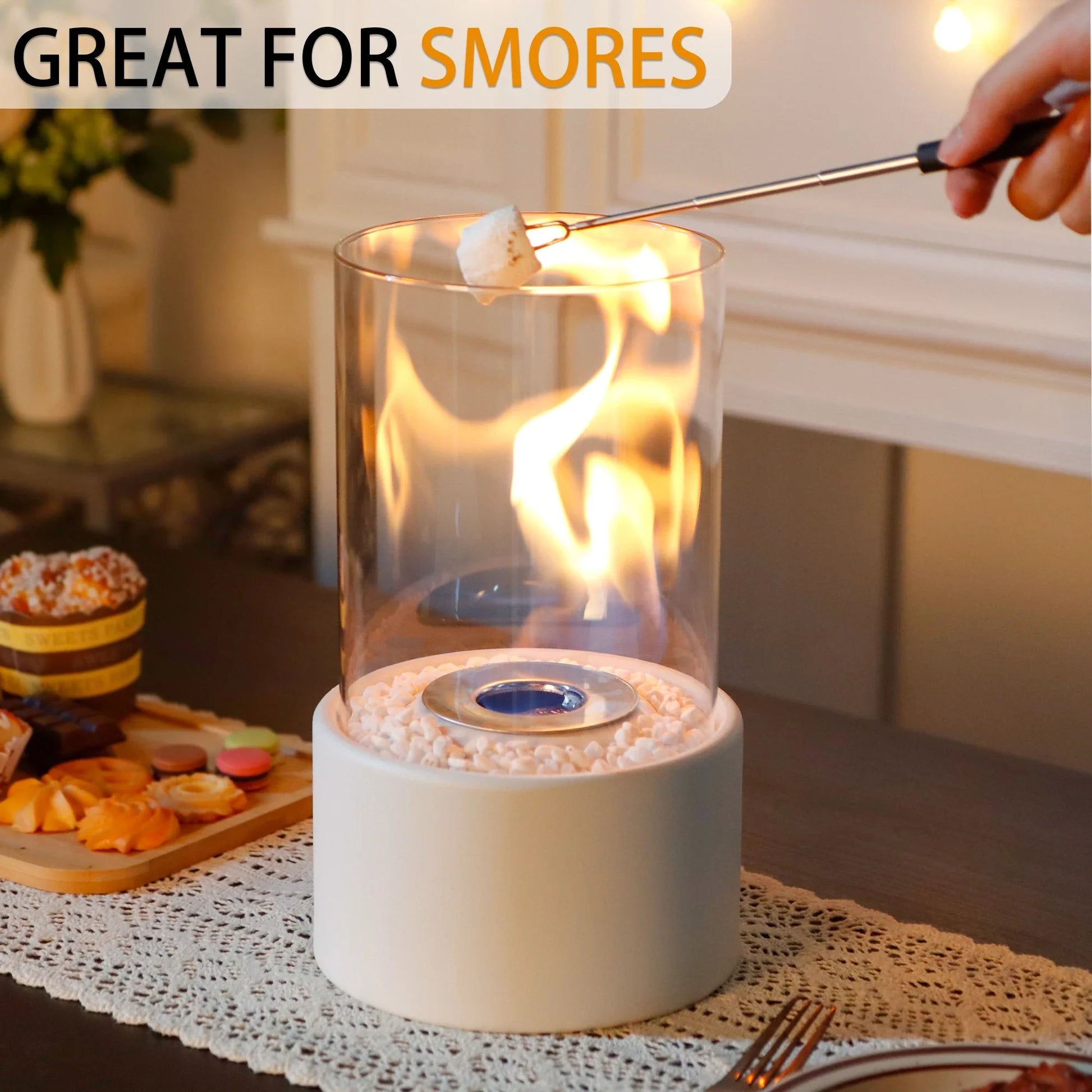 10.5" H Tabletop Fire Bowl Pot Fireplace JHY DESIGN
