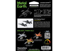 Model Kit Lockheed Martin F-16 Fighting Falcon Aircraft "Ukrainian Air Force" (Moderate Difficulty) Steel Model by Metal Earth-1
