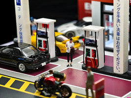 Eneos Japan Gas Station Diorama Set "American Diorama X G-Fans" Series for 1/64 Scale Models by American Diorama-3