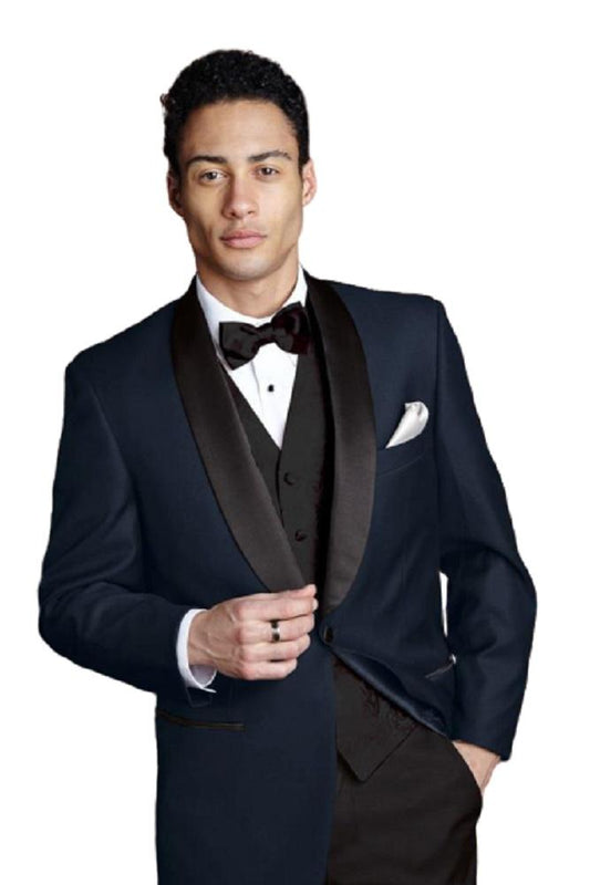 "Bradford" Navy Tuxedo Jacket Shawl (Separates) Tux-USA