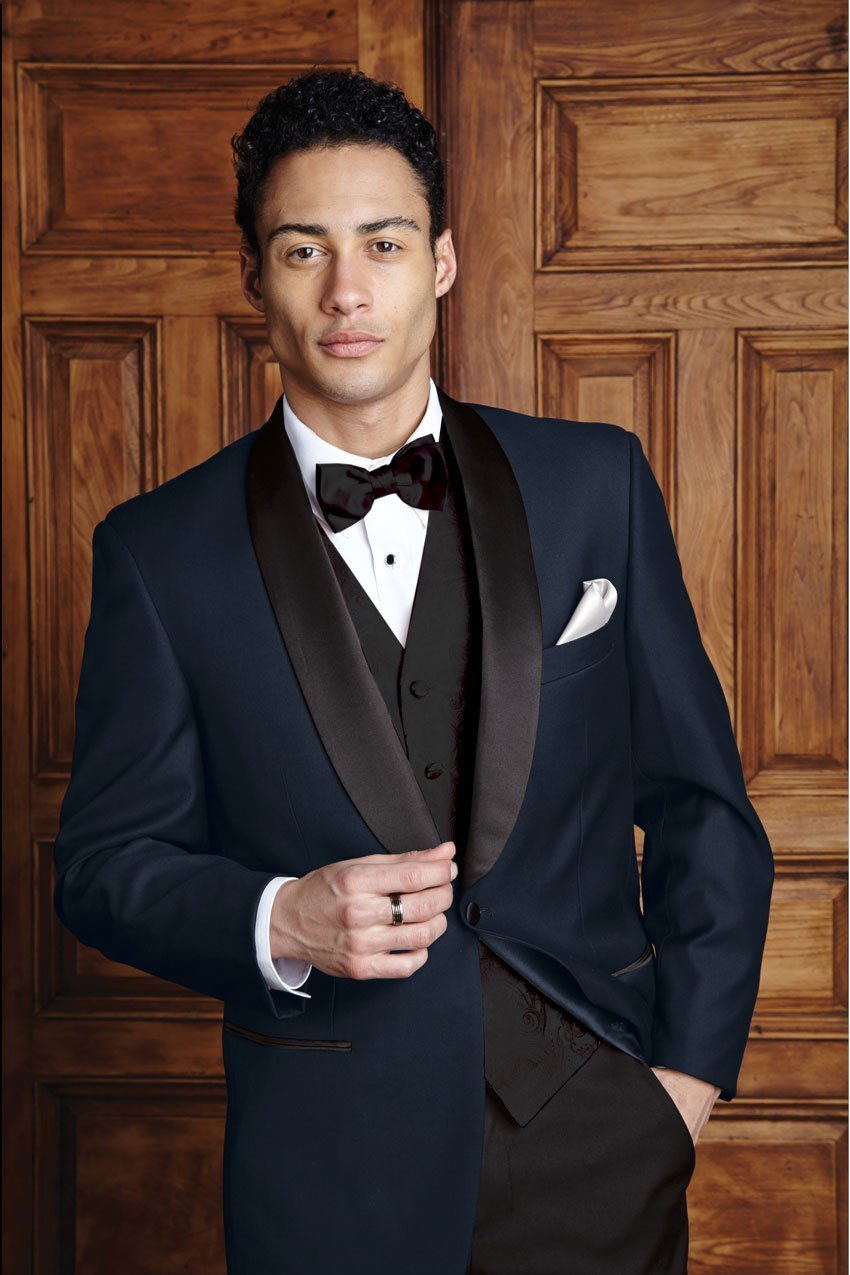 "Bradford" Navy Tuxedo Jacket Shawl (Separates) Tux-USA