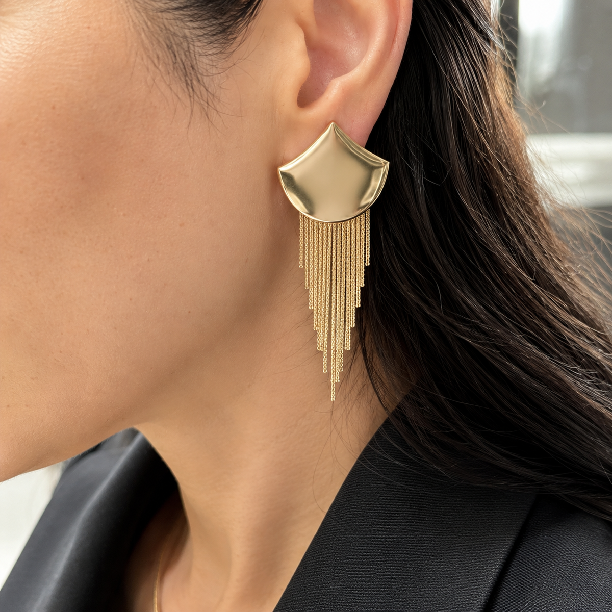 Fringe Tassel Earrings | Statement Waterfall Drop Earrings (L454A) MIA J