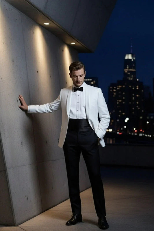 "Brentwood" White Dinner Jacket Tux-USA