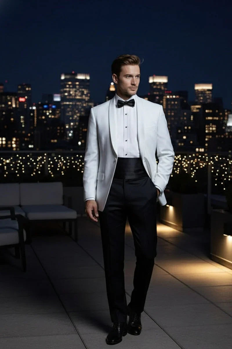 "Brentwood" White Dinner Jacket Tux-USA