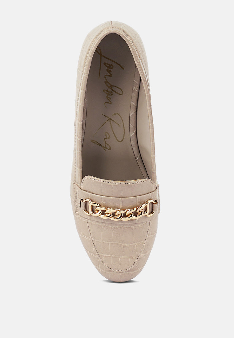 Bro Zone Croc Metail Chain Loafers London Rag