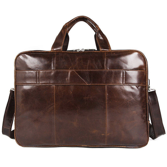 Men's Large Capacity Leather Handbag Computer Briefcase CJD