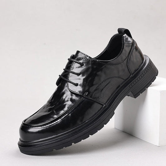 Leisure Chunky-soled Elevating Leather Shoes Best YouTube Store