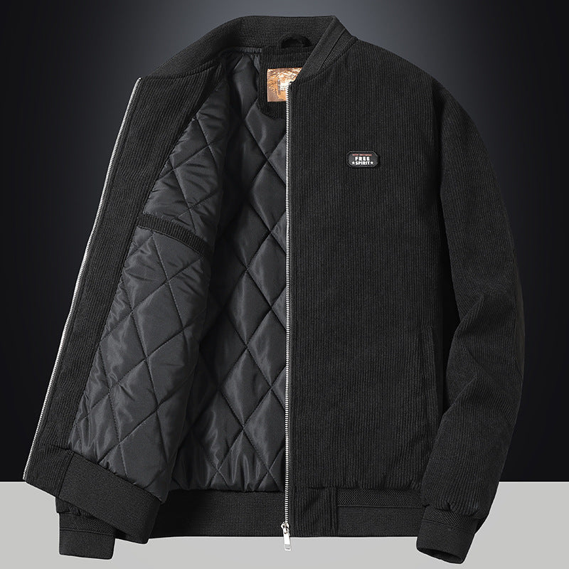 Men's Retro Corduroy Baseball Jacket for Spring & Autumn Pi-Mart