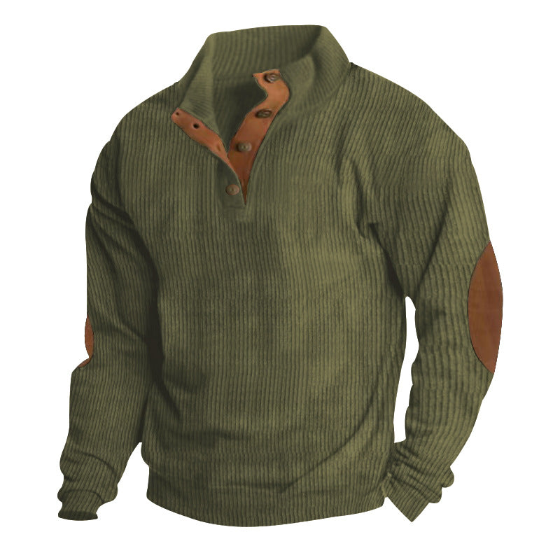 Corduroy Casual Stand Collar Long-sleeved Sweater Best YouTube Store