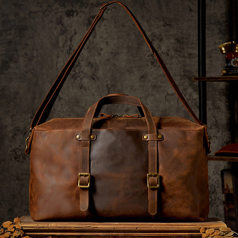 Genuine Leather Large-capacity Luggage Bag Men's Cowhide Crossbody Handbag CJD