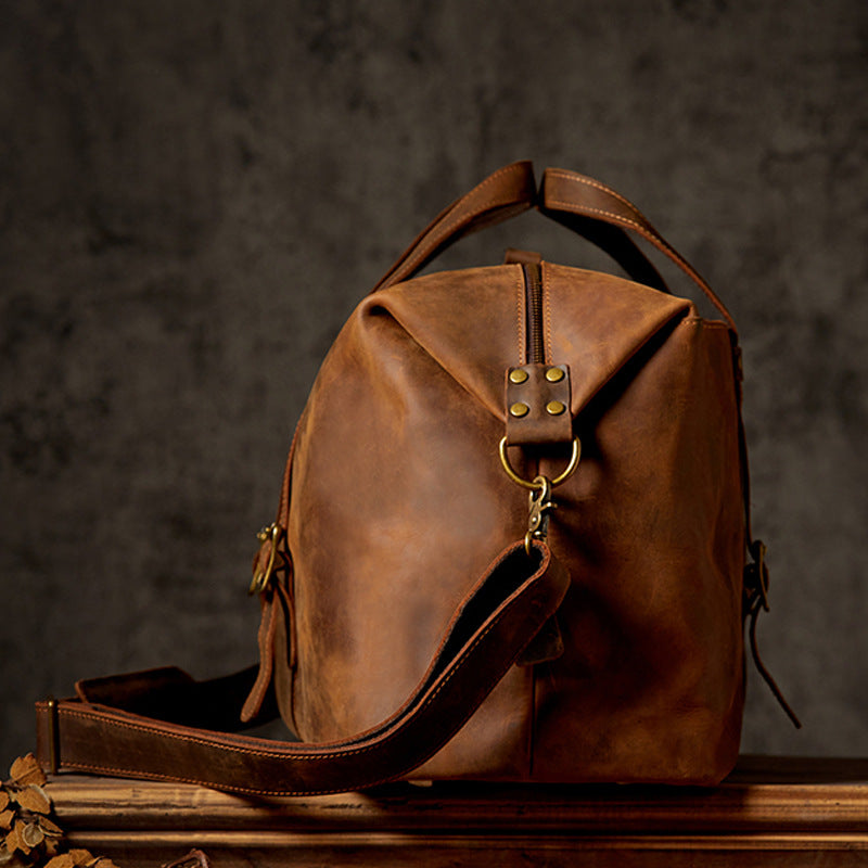 Genuine Leather Large-capacity Luggage Bag Men's Cowhide Crossbody Handbag CJD