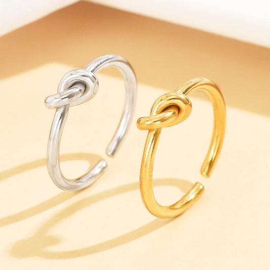 Stainless Steel Ring With A Braided Cord And Adjustable Opening LadyShow.Store