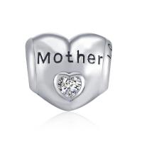 925 Sterling Silver Heart Zircon Bracelet Necklace Charm for Mother LadyShow.Store