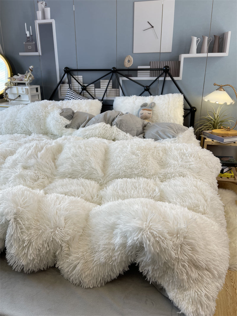 Winter Thickened Mink Velvet Bed Four Piece Set by LSI
