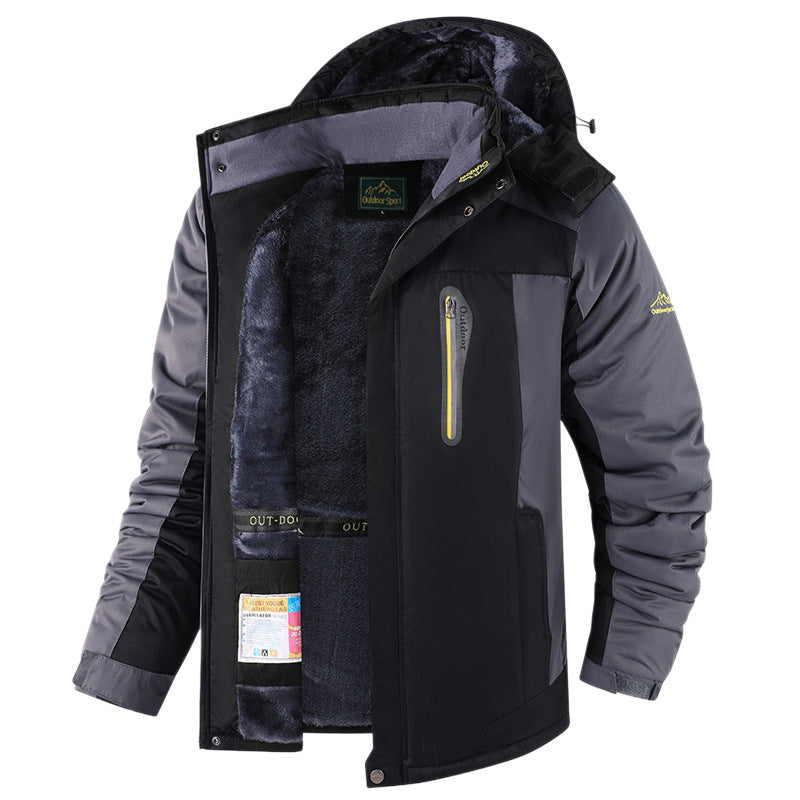 Winter Men's Fleece-lined Thick Outdoor Jacket Best YouTube Store