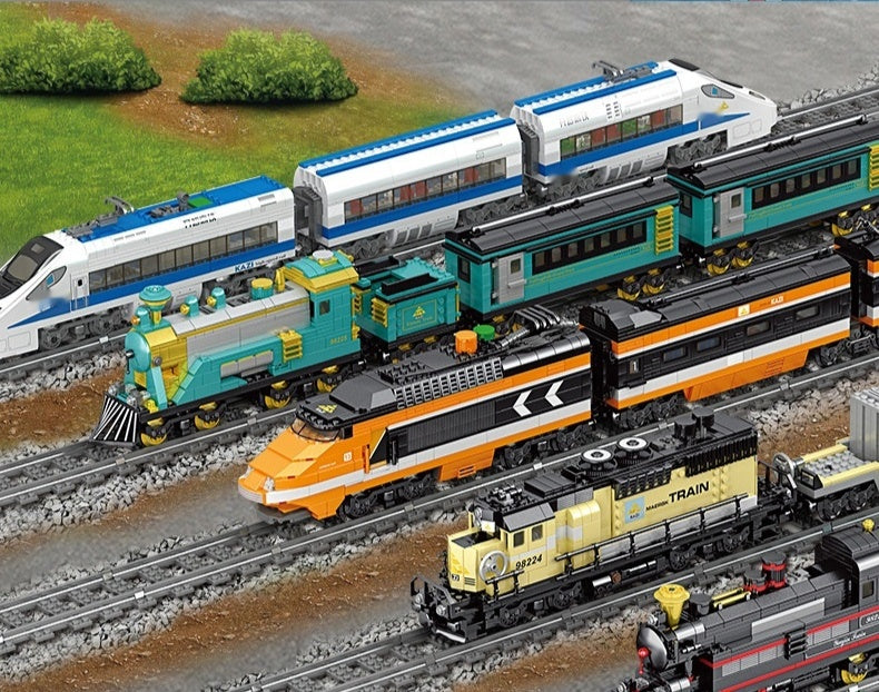 Electric Rail Train Model Children Education Small Particles Assembled Building Block Toys CJD