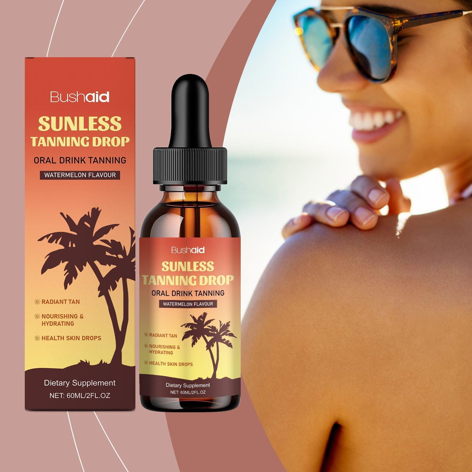 Natural Beauty Black Sunless Tanning Drops Oral Tri Light Beauty