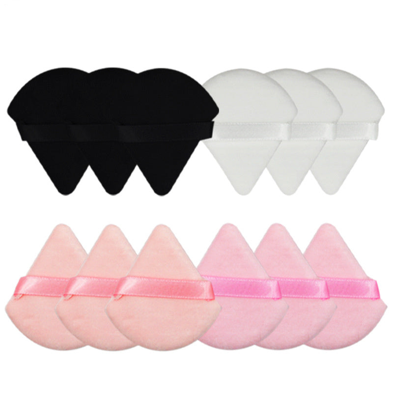 Triangular Fan-shaped Ribbon Dry Powder Puff Short Hair Material LadyShow.Store