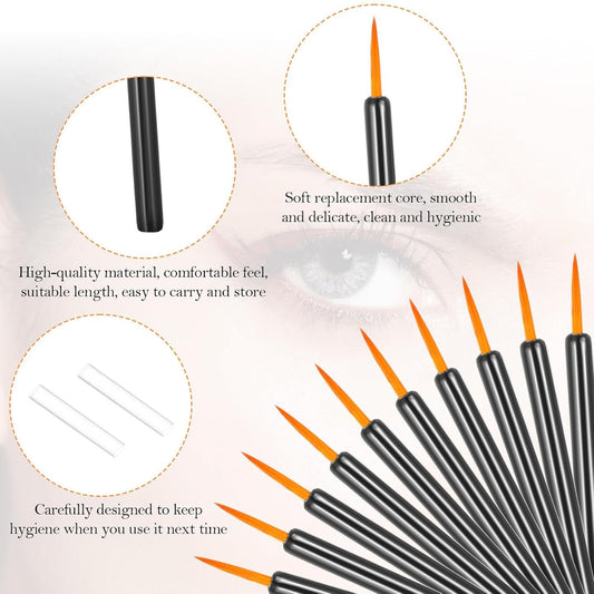 One Hundred Pack Disposable Eyeliner Brushes - Ultra-Fine Point Applicators, Black Cosmetic Eye Wands For Precise Makeup Application LadyShow.Store