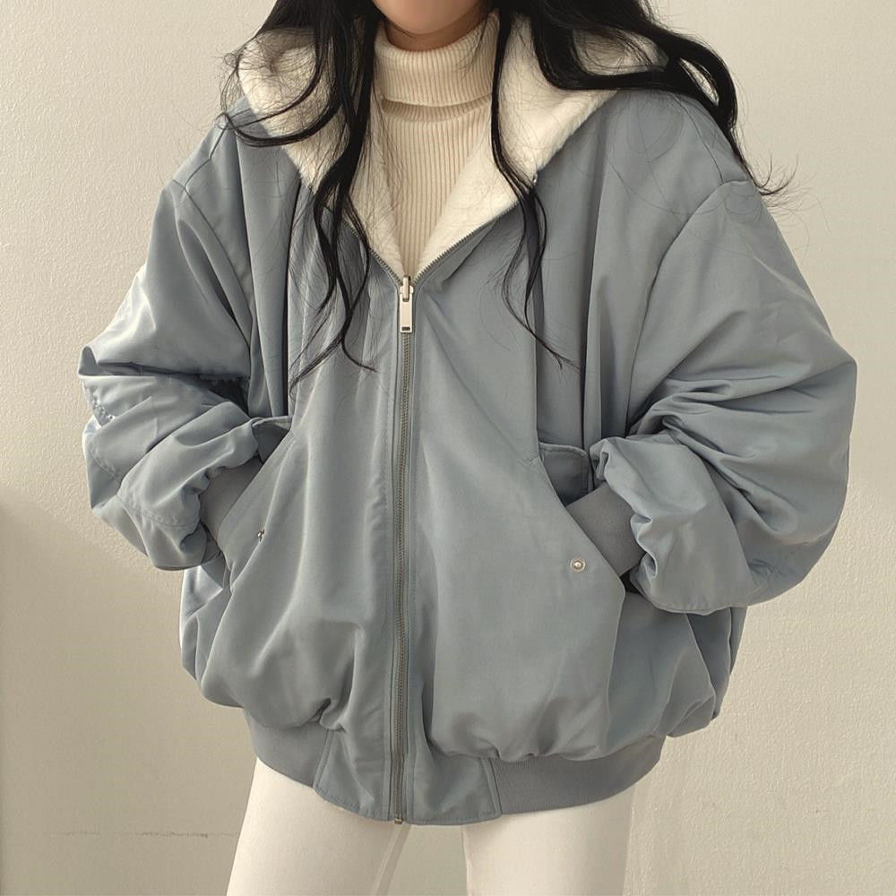 Simple, Loose And Thickened Cotton Coat On Both Sides LadyShow.Store