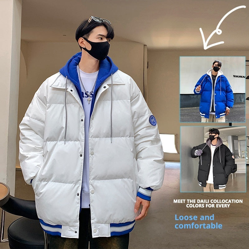 New White Duck Down Thickened Warm Couple Coat CJD