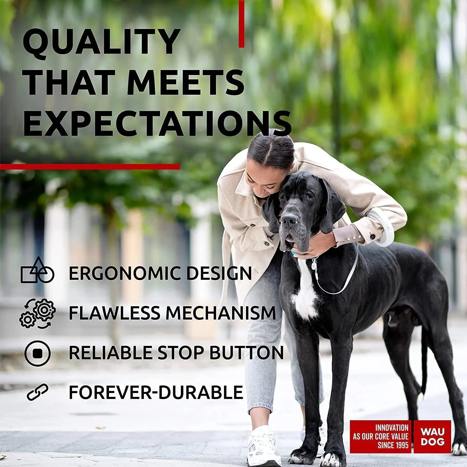 White Hands Free Retractable Dog Leash for Small Medium and Large Dogs 9.5 Ft Best YouTube Store