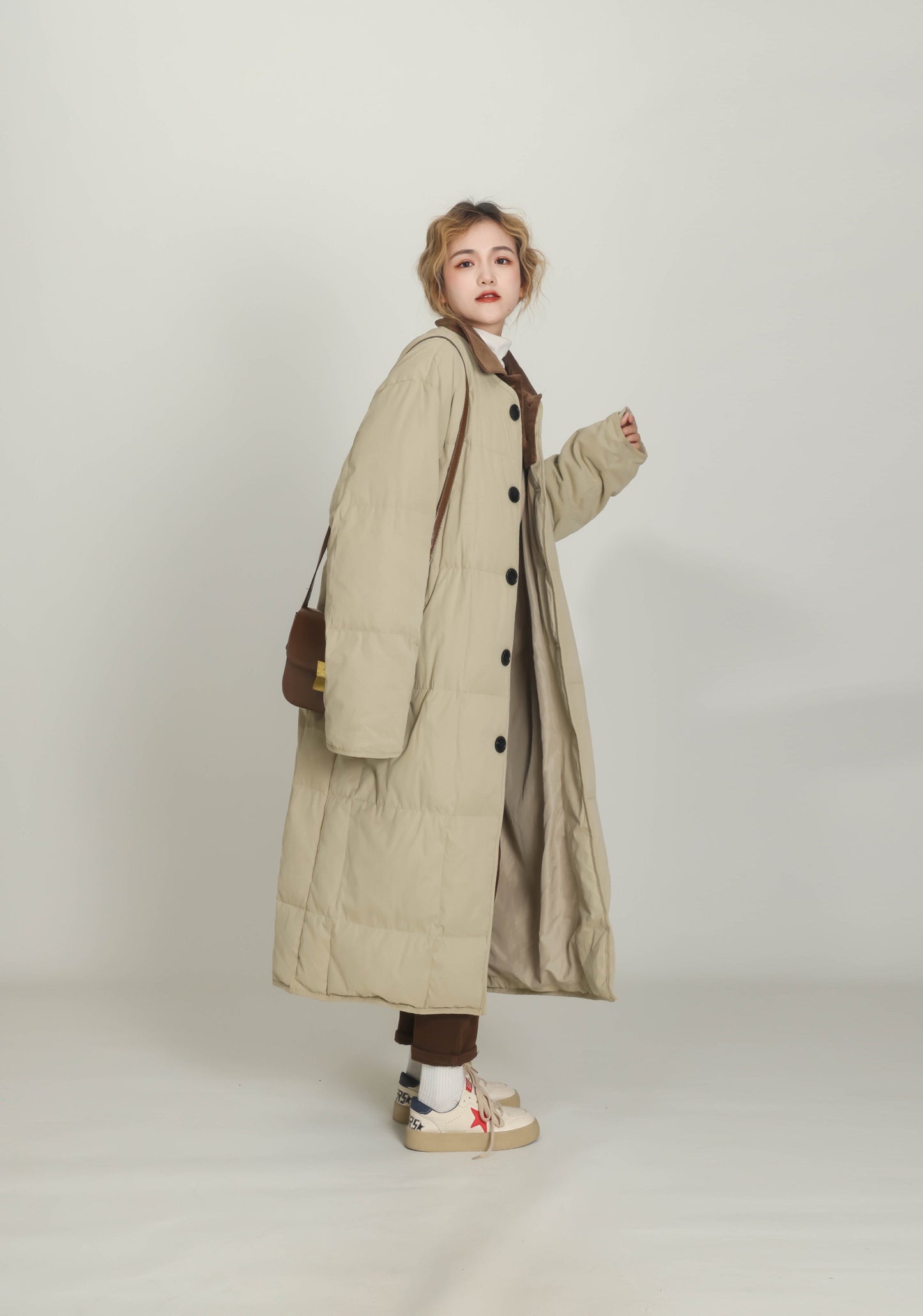 Winter New Cotton Jacket, Casual And Loose Fit, Knee Length Short Down Jacket Accent Plus