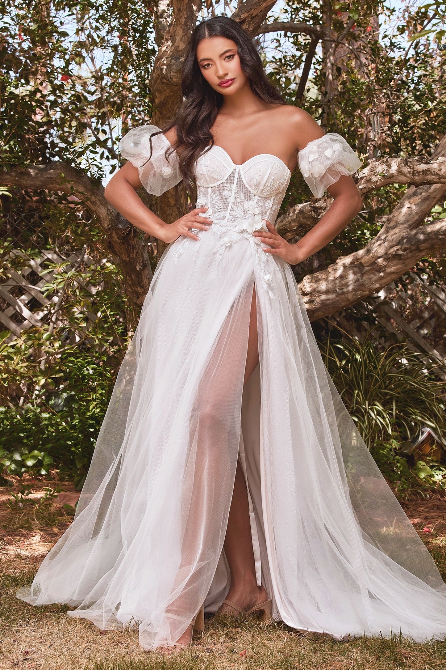 Strapless Floral Ball Gown Bridal Tux-USA