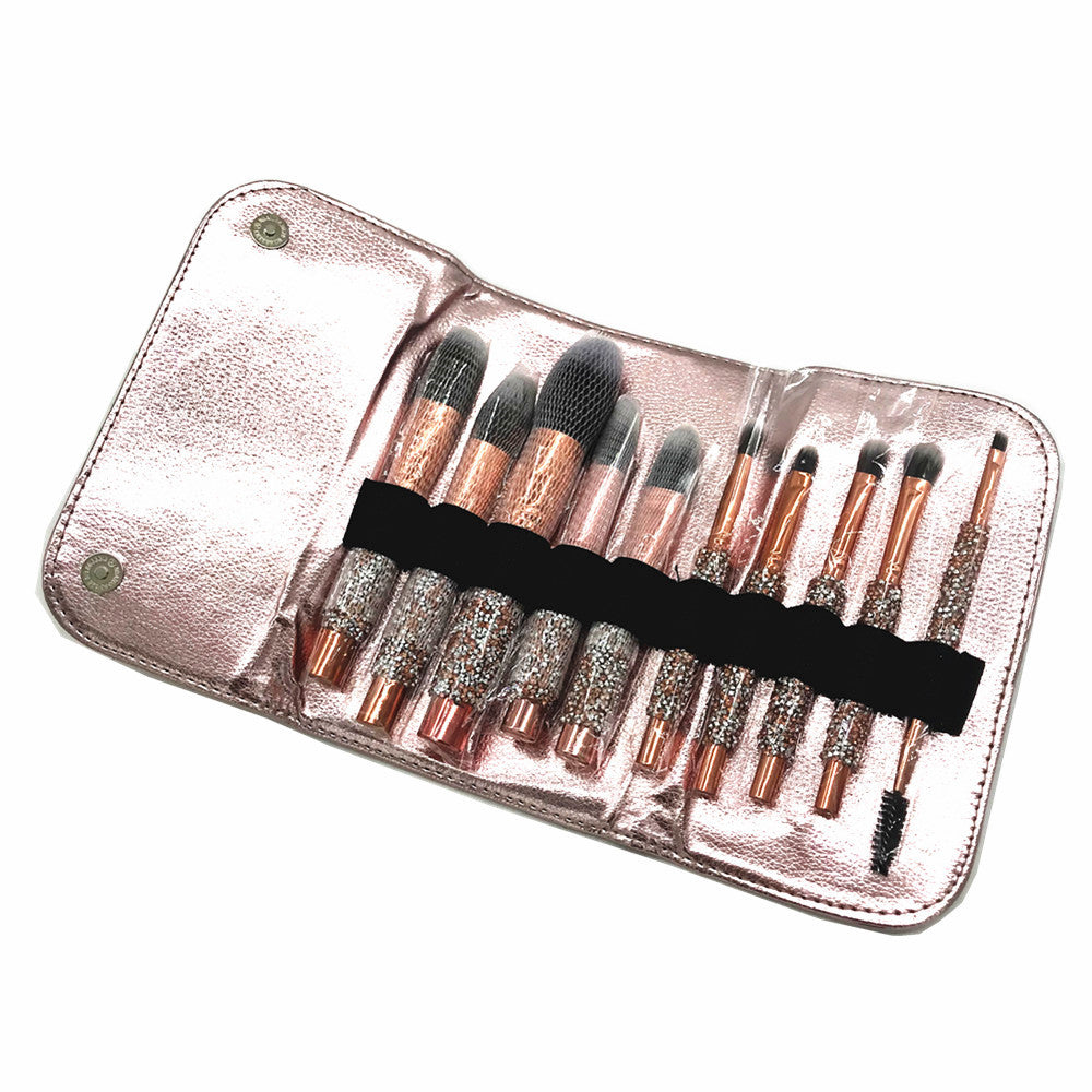 Set Of 10 Diamond Handle Makeup Brushes Beauty Tools Makeup CJD