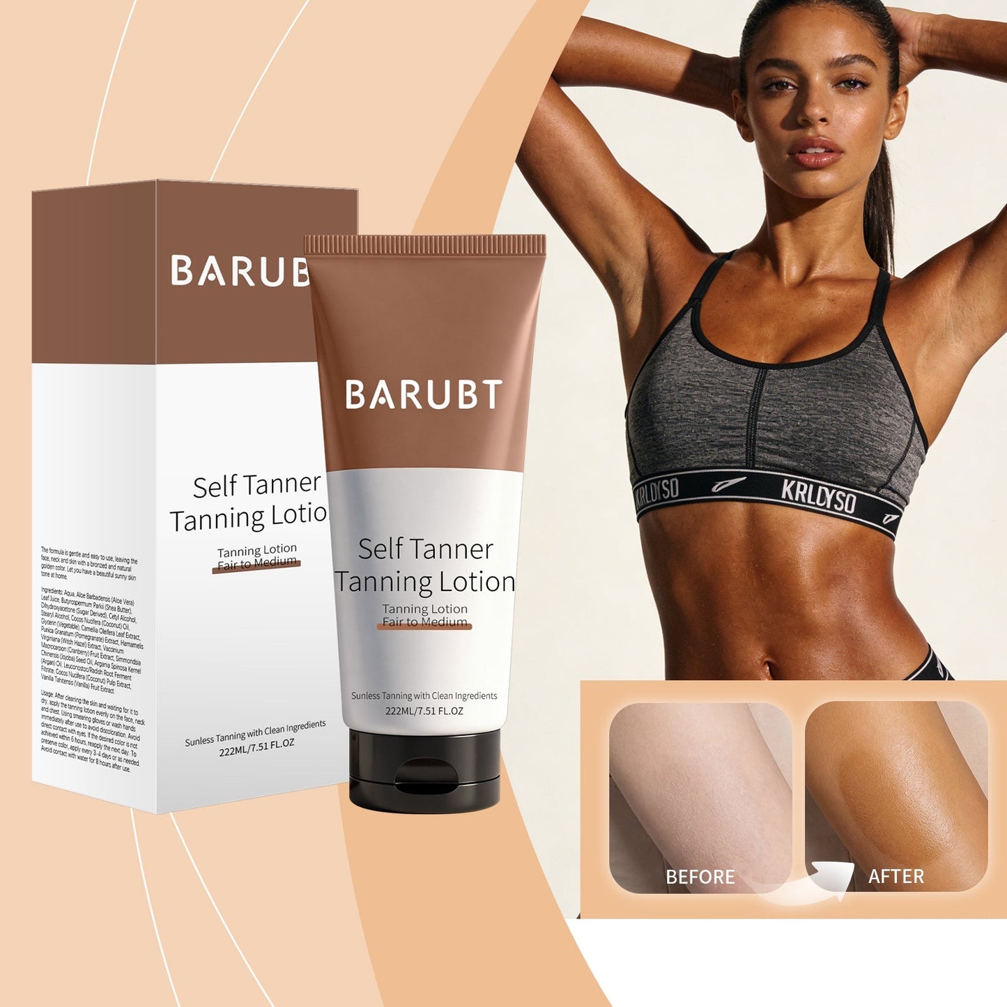 Self-Tanning Lotion Brown Tri Light Beauty