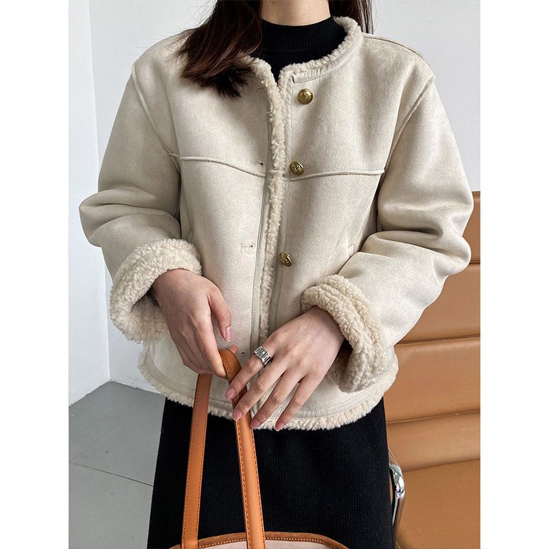 Idle Style Lamb Plush Coat Women's Winter Fur Jacket Thick LadyShow.Store