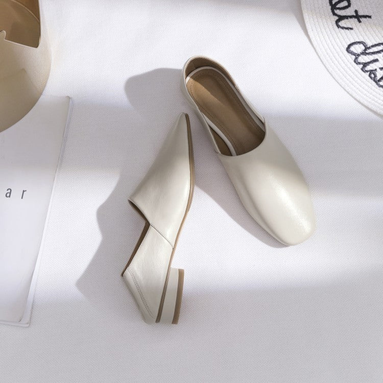 Women''s Shoes Flat Sole Square Head Deep Mouth Single Shoes LadyShow.Store