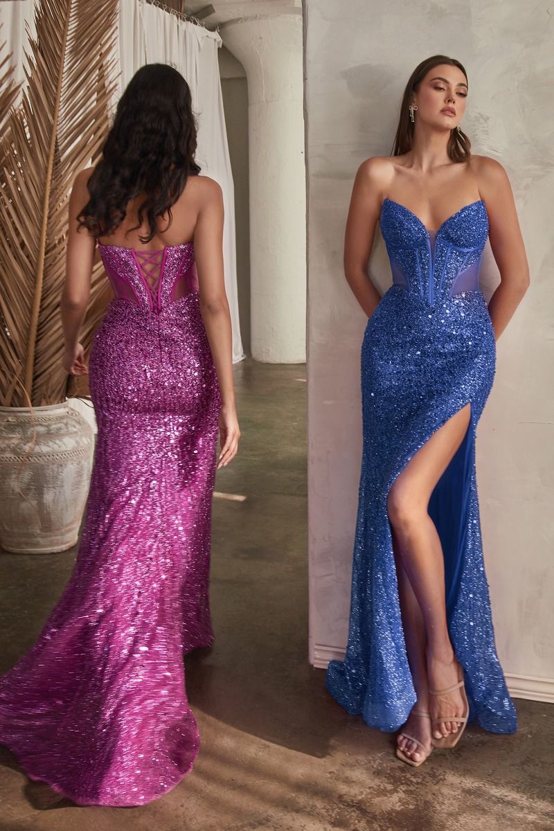 Embellished Strapless Gown Tux-USA