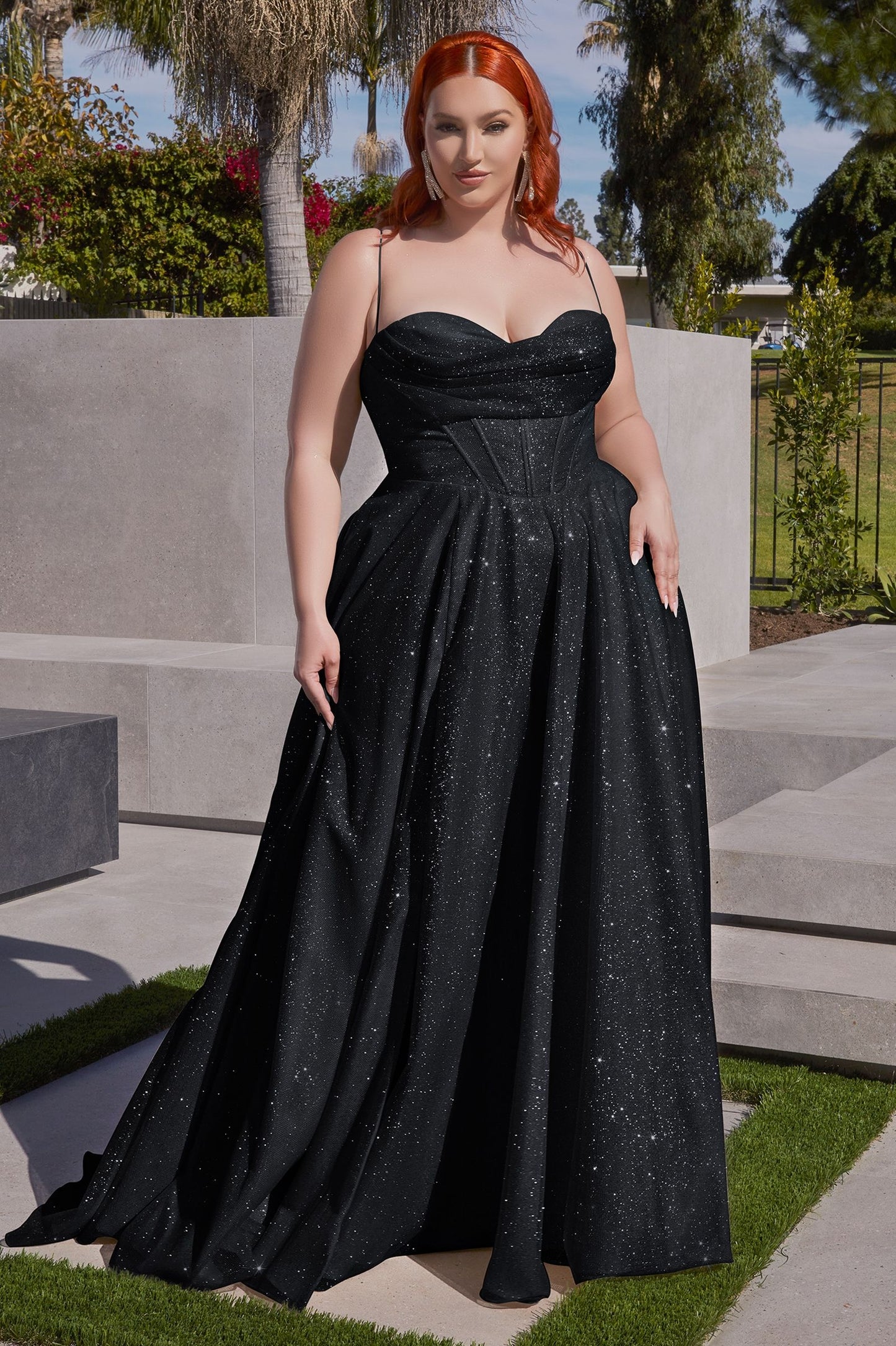 Glitter A-Line Gown Curve Tux-USA