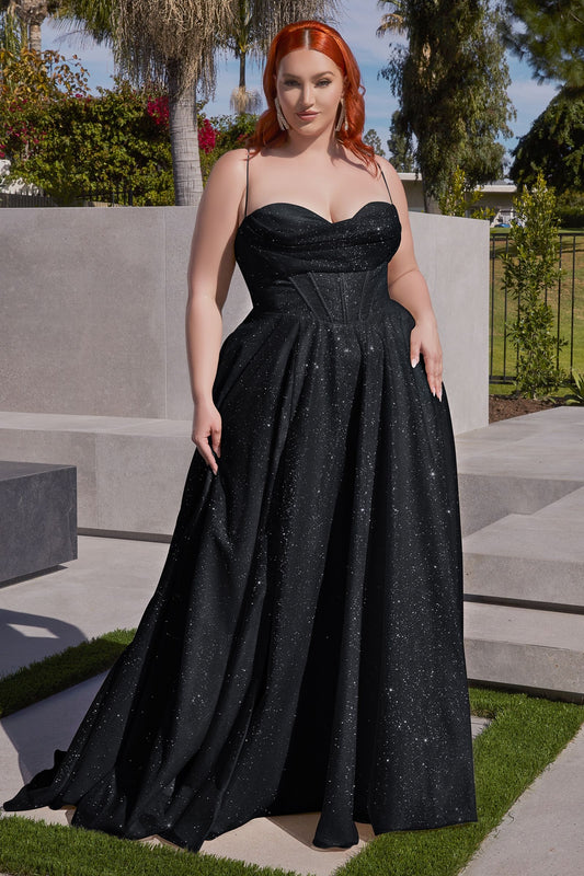 Glitter A-Line Gown Curve Tux-USA