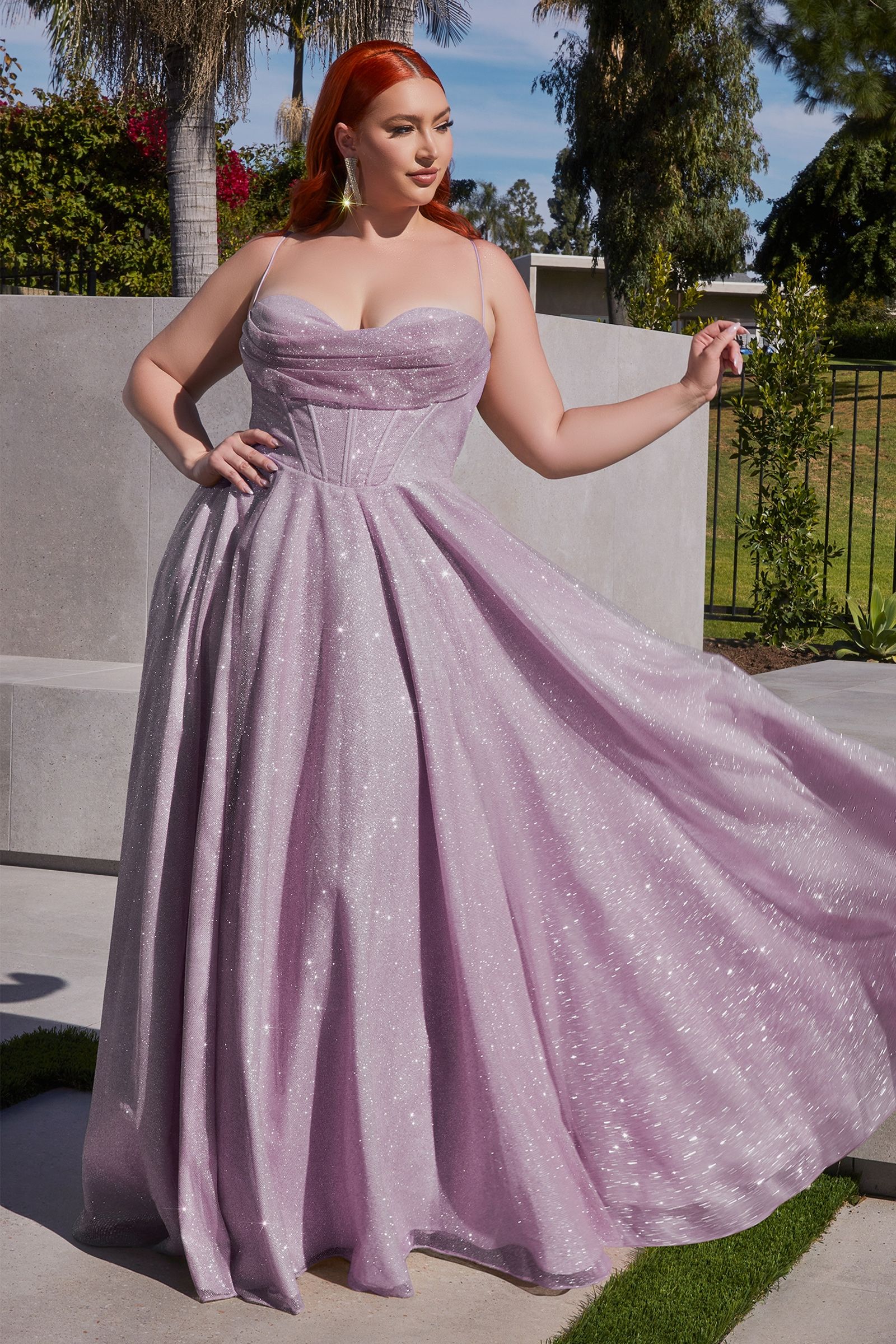 Glitter A-Line Gown Curve Tux-USA