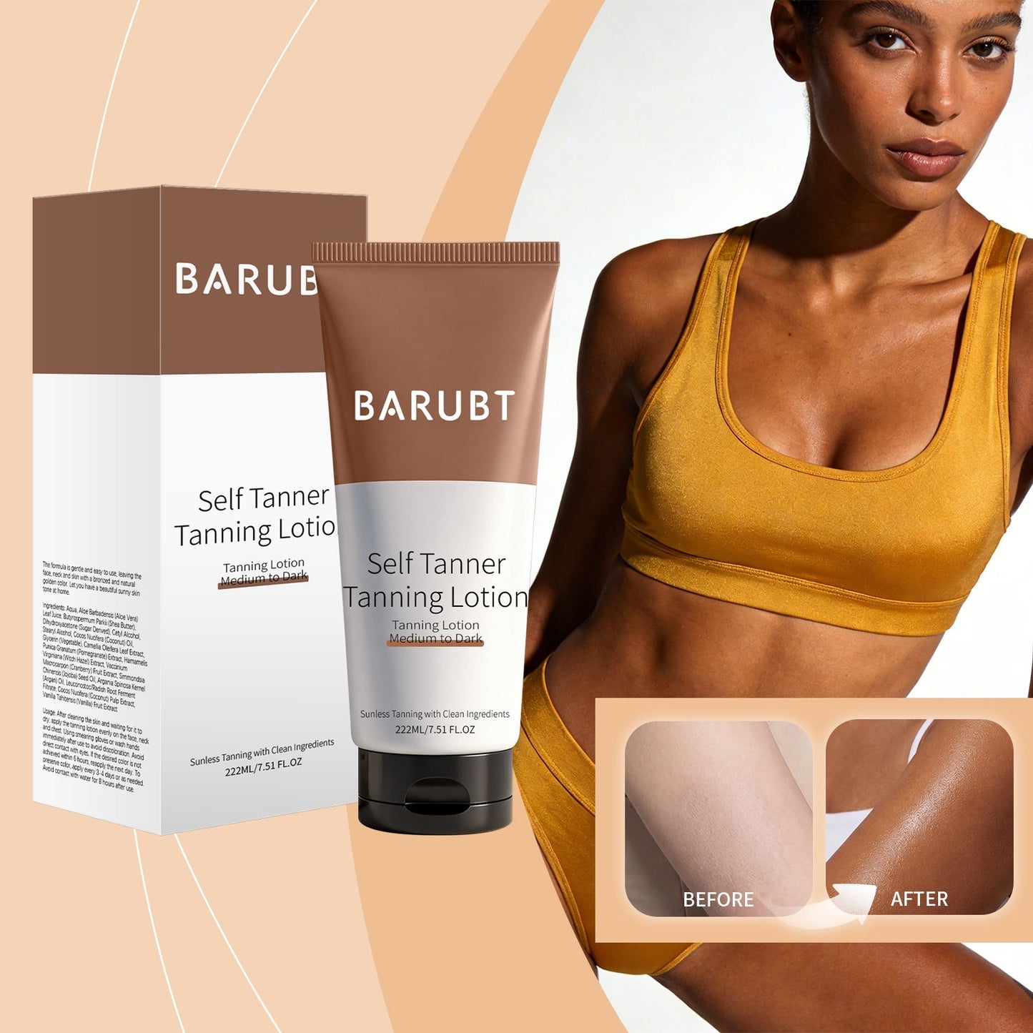Self-Tanning Lotion Deep Brown Tri Light Beauty