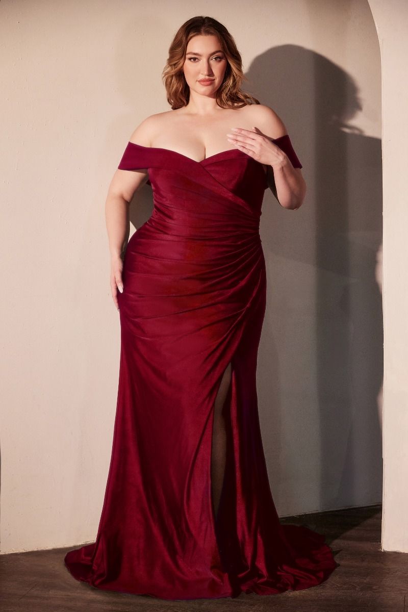 Stretch Spandex Off The Shoulder Curve Dress-1