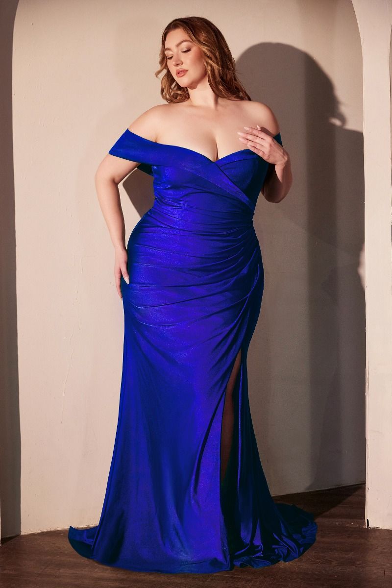 Stretch Spandex Off The Shoulder Curve Dress-8