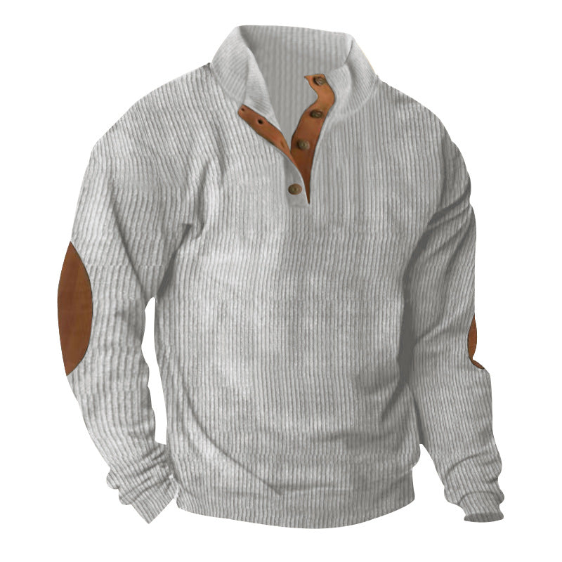 Corduroy Casual Stand Collar Long-sleeved Sweater Best YouTube Store