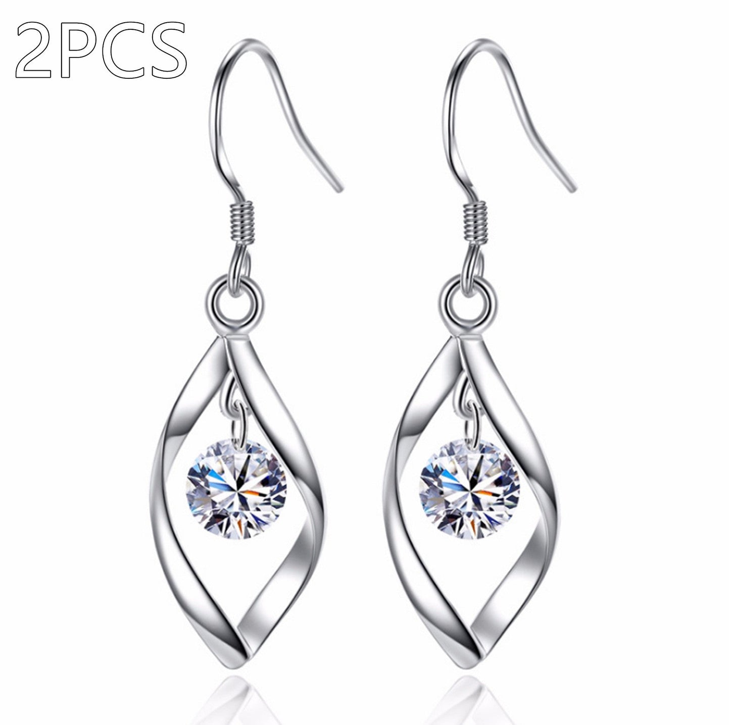 Zircon Reduction Silver Earrings LadyShow.Store
