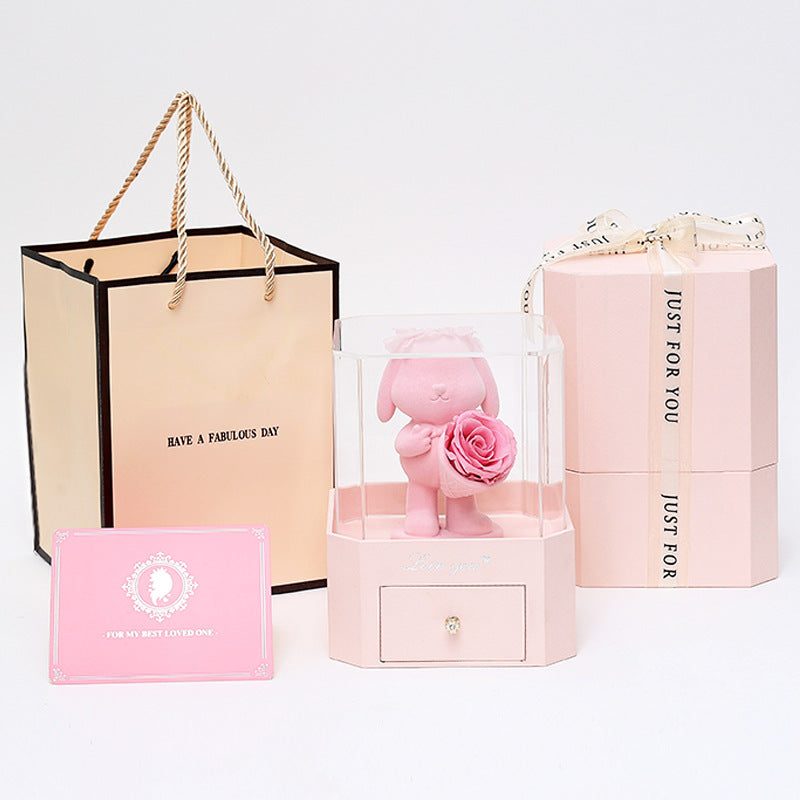 Flocking Bear Gift Box Valentine's Day CJD