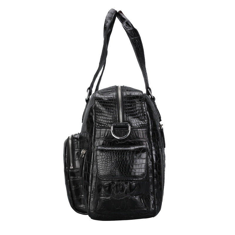 Genuine Leather Crocodile Leather Men's Luggage Bag Outdoor Travel Large Handbag CJD
