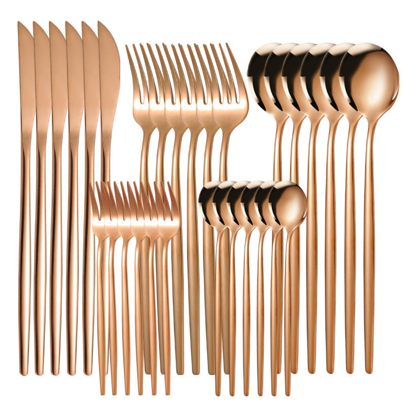 Stainless Steel Tableware Knife Fork And Spoon Western Tableware Gift Set LadyShow.Store