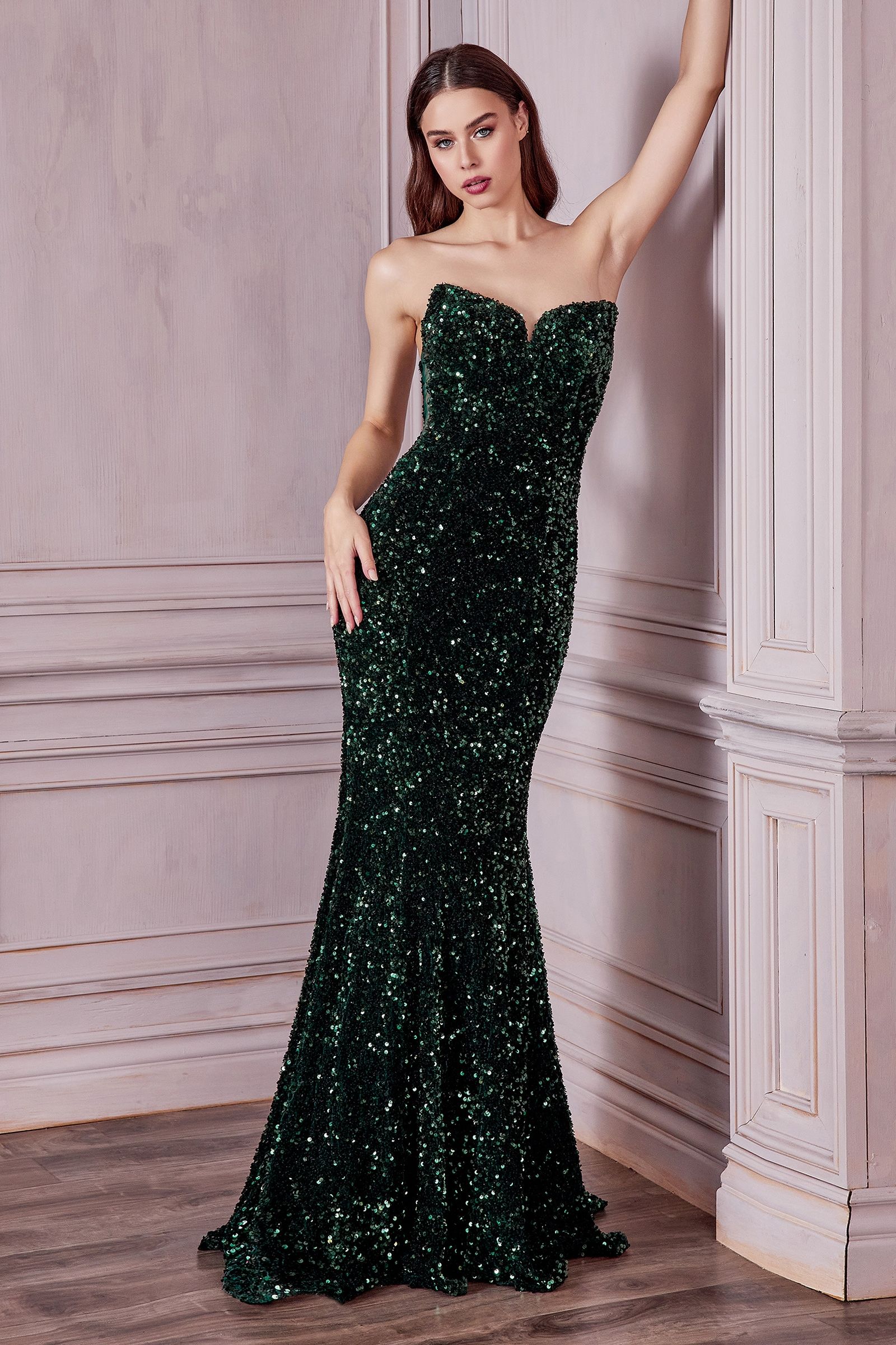 Strapless Sequin Gown Tux-USA