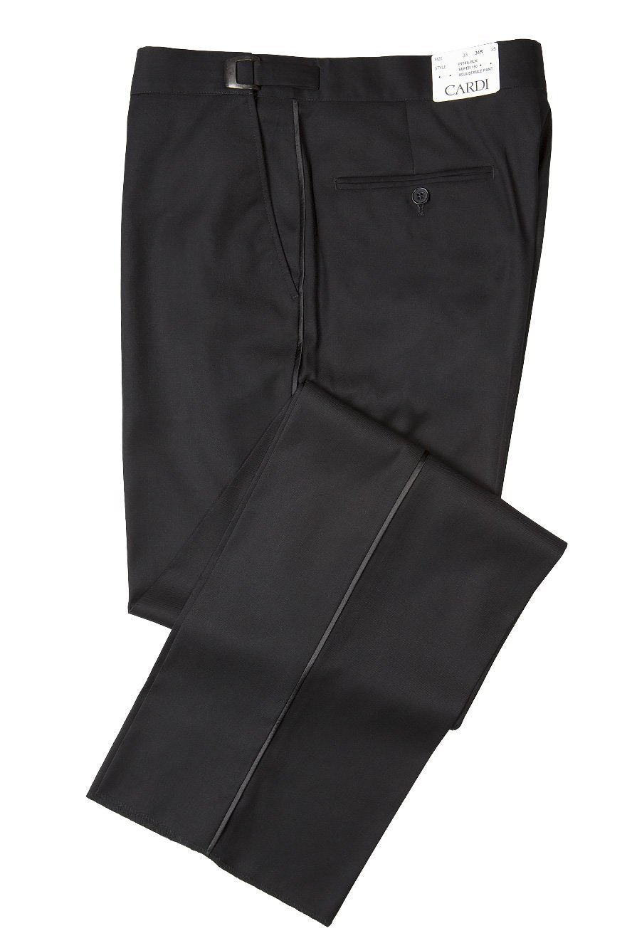 "Christopher" Black Luxury Viscose Blend Tuxedo Pants Tux-USA