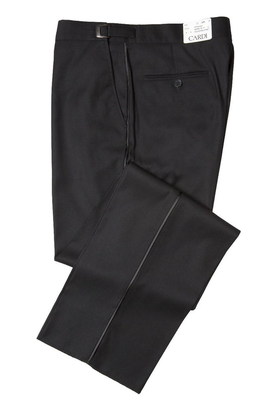 "Christopher" Black Luxury Viscose Blend Tuxedo Pants Tux-USA