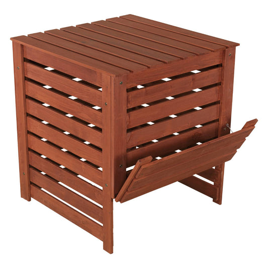 Solid Wood 90-Gallon Compost Bin with Removable Top and Hinged Side Panel FastFurnishings